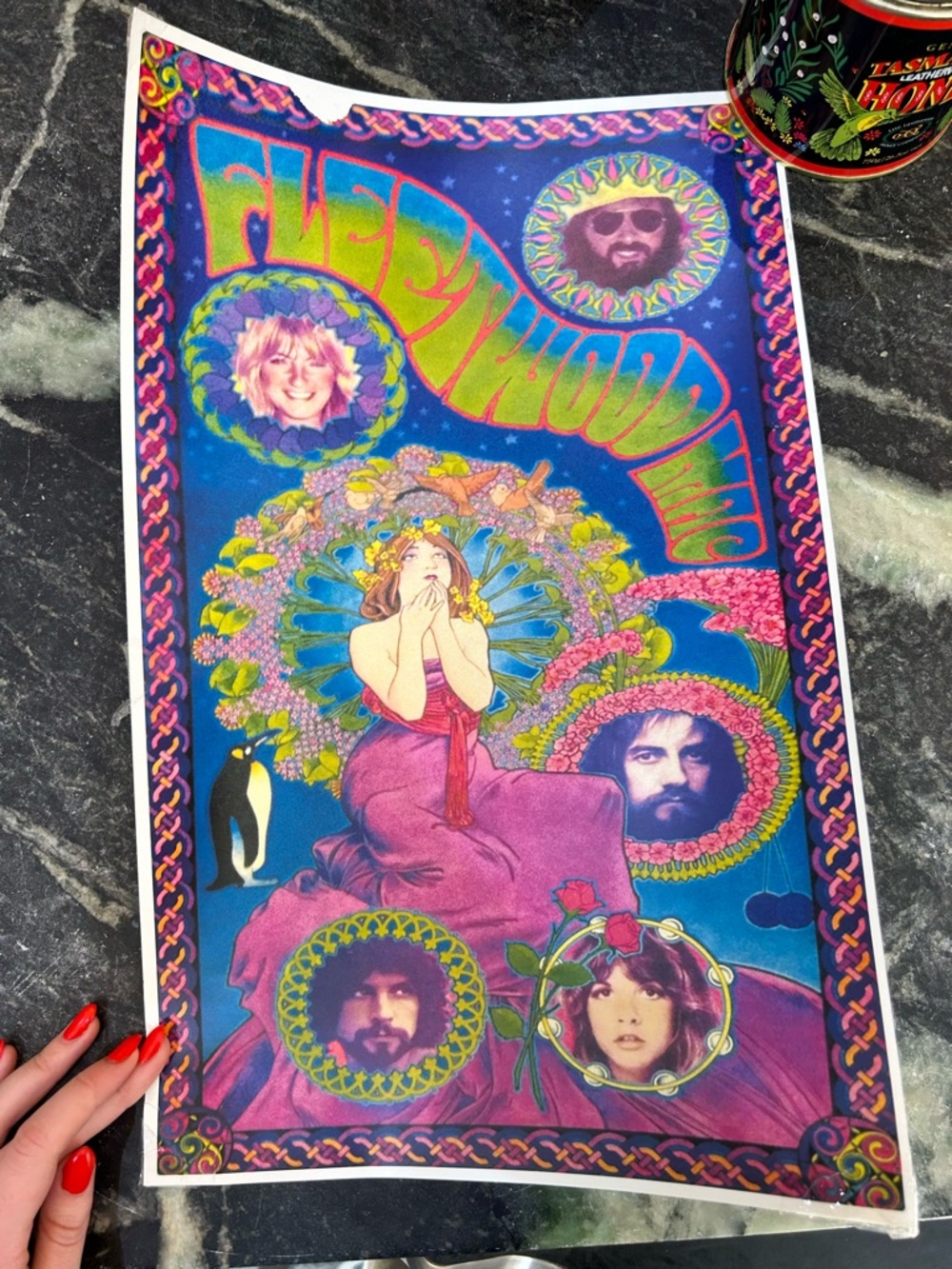 Fleetwood Mac Psychedelic Poster - Blue & Pink